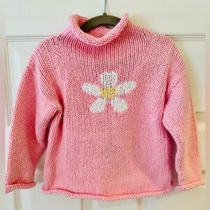 Hearthside Handwork’s Pink Daisy Sweater 2T